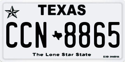 TX license plate CCN8865