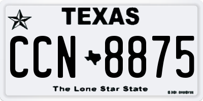 TX license plate CCN8875