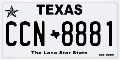 TX license plate CCN8881