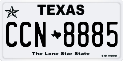TX license plate CCN8885
