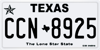 TX license plate CCN8925