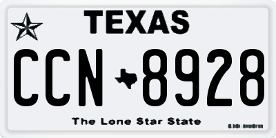 TX license plate CCN8928