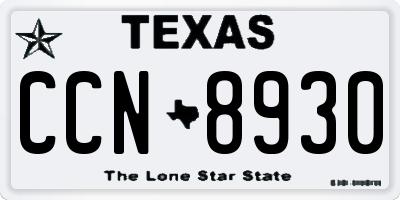 TX license plate CCN8930
