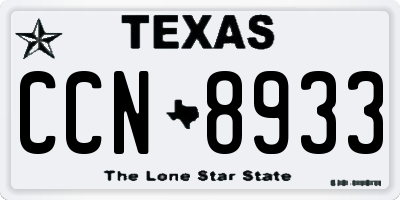TX license plate CCN8933