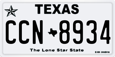 TX license plate CCN8934