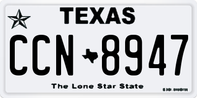 TX license plate CCN8947