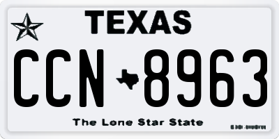 TX license plate CCN8963
