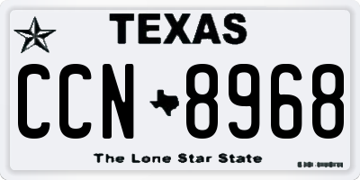TX license plate CCN8968