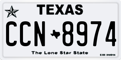 TX license plate CCN8974