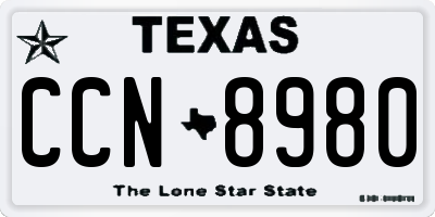 TX license plate CCN8980