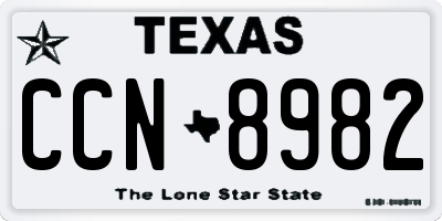 TX license plate CCN8982