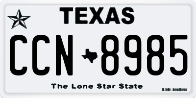 TX license plate CCN8985