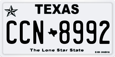 TX license plate CCN8992