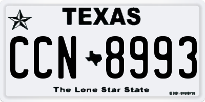 TX license plate CCN8993