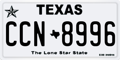 TX license plate CCN8996