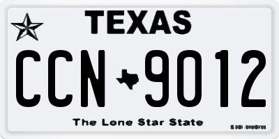 TX license plate CCN9012