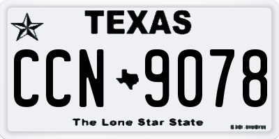 TX license plate CCN9078