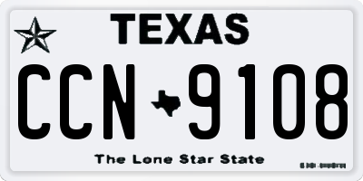 TX license plate CCN9108