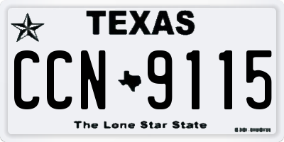 TX license plate CCN9115
