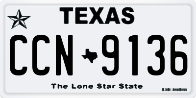 TX license plate CCN9136