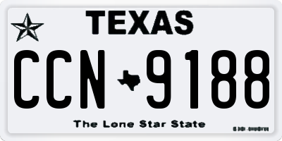 TX license plate CCN9188