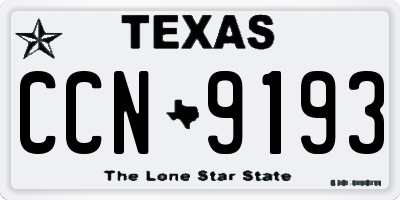 TX license plate CCN9193