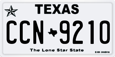 TX license plate CCN9210