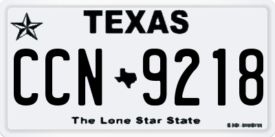 TX license plate CCN9218
