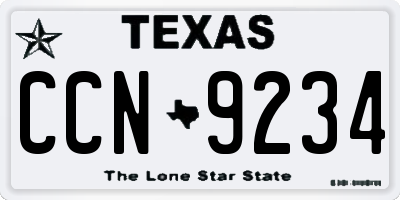 TX license plate CCN9234
