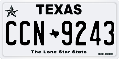 TX license plate CCN9243