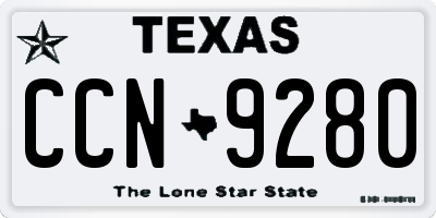 TX license plate CCN9280