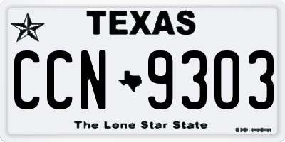 TX license plate CCN9303