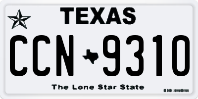 TX license plate CCN9310