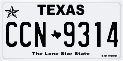 TX license plate CCN9314