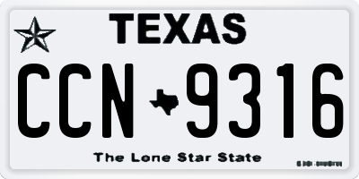 TX license plate CCN9316