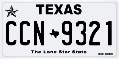 TX license plate CCN9321