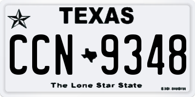 TX license plate CCN9348