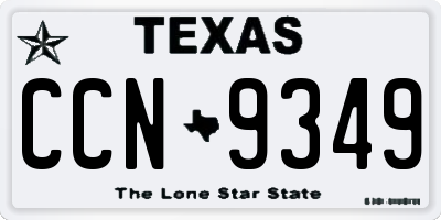 TX license plate CCN9349