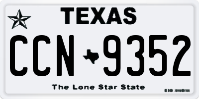 TX license plate CCN9352