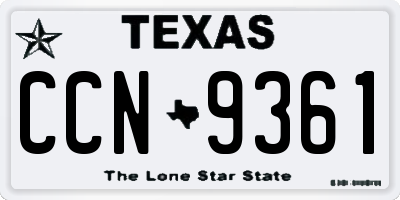 TX license plate CCN9361