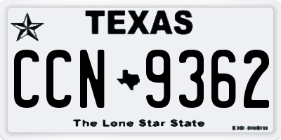 TX license plate CCN9362