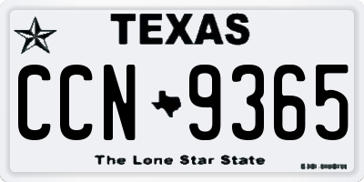 TX license plate CCN9365