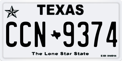 TX license plate CCN9374