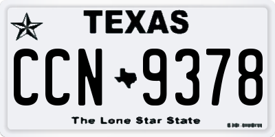 TX license plate CCN9378