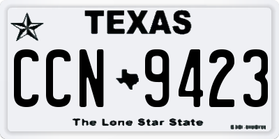 TX license plate CCN9423