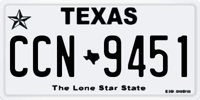 TX license plate CCN9451