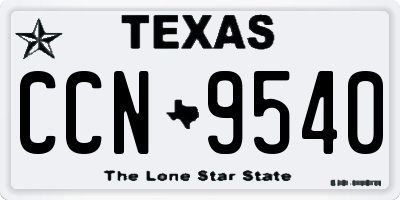 TX license plate CCN9540