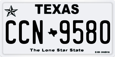 TX license plate CCN9580