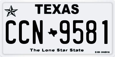 TX license plate CCN9581