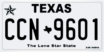 TX license plate CCN9601